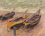 Claude Monet Three Fishing Boats Sweden oil painting artist